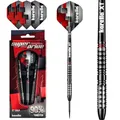 Karella SuperDrive 90% Tungsten Steeldart, 24g, für Klassische Dartscheibe, 3 Dartpfeile mit Metallspitze, Dartboard, Wolfram, Profidart mit Flight und Shaft