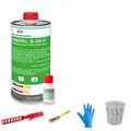 DD Composite Reparatur-Set Auto Boot Motorrad Polyesterharz 1kg plus 20g Härter 1m² Glasfasermatte Pinsel Rührstab Mischbecher Handschuhe vielseitig