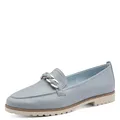 Tamaris Damen Slipper, Frauen Slipper, Mokassins,TOUCHit-Fußbett,Pflege-leicht,qualitaet,stabil,trage-Komfort,Trend,nut,Light Blue LEA,40 EU
