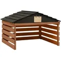vidaXL Mähroboter-Garage Mähroboter-Garage Schwarz und Braun 78x74x54 cm Tannenholz, BxTxH: 0x0x0 cm braun