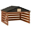 vidaXL Mähroboter-Garage Schwarz und Braun 78x74x54 cm Tannenholz