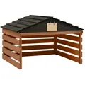 vidaXL Mähroboter-Garage, Mähroboter-Garage Schwarz und Braun 78x74x54 cm Tannenholz
