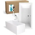 Calmwaters Duowanne Modern Square 2 190x90 cm Set Wannenträger & Ablaufgarnitur 99000013