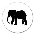 Huuraa Aufkleber Elefant Silhouette 10cm rund Sticker Geschenkidee