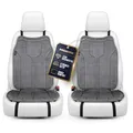 Walser Premium Sitzauflage Auto Nubo, 2 Sitzschoner Auto anthrazit, hochwertige Autositzauflage 2 Stück, Sitzbezug PKW Vordersitze im Alcantara-Look, Schonbezug Autositz, Autositzauflage Vordersitz
