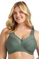 Miss Mary of Sweden - Broderie Anglaise, BH ohne Bügel für Damen, Baumwoll-BH, Bequeme Vollschalen-BHS mit Stützfunktion 90H Grün