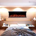 Glow Fire Elektrokamin 'Insert 106' | LED Wandkamin in schwarz mit Heizung (1800 W) | HxBxT: 36x107x19cm