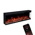 GLOW FIRE Elektrokamin Insert 106 mit realistischem 3D LED-Feuer - Wand-Elektrokamin mit Heizung und Kaminfeuer, App Steuerung, Knistereffekt & Timer, max. 1800 W, 107x35x19cm