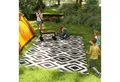 Outsunny Outdoorteppich robust, wetterfest, mit Boho-Style, Tragtasche, Rechteckig, Höhe: 0.3 mm, für Wohnzimmer Balkon Garten Terrasse Bad Flur, 182 x 274 cm Schwarz