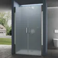 doporro Duschtür Nischentür dusche Duschabtrennung Duschkabine 115cm Nischendrehtür 195cm ESG-Sicherheitsglas Duschtür satiniert Drehtür mit Hebe- und Senkmechanismus Teramo24VS