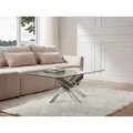 Couchtisch - Sicherheitsglas & Verchromtes Metall - Transparent - COSIMA