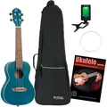 Ortega RUOCEAN Konzert Ukulele Blue Satin Set