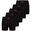 ESGE - Die Wäsche-Macher Retro Boxer 5er Pack - Feinripp Jeans (Spar-Set, 5-St) Retro Short / Pant - Baumwolle - mit Eingriff - Ohne Seitennähte schwarz 5