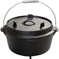 Bluecraft Premium Dutch Oven 4.5 qt mit Füßen Schmor-Topf Gusseisen Feuertopf