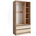 Vicco Kinderkleiderschrank, Sonoma Eiche, Holzwerkstoff, 7 Fächer, 2 Schubladen, Rechteckig, 100x200x50 cm, Kinder- & Jugendzimmer, Kindermöbel, Kinderkleiderschränke