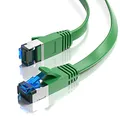 JAMEGA - 10m CAT.7 Netzwerkkabel Flach Ethernet Kabel Patchkabel in Grün| Gigabit Lan 10Gbit/s | 600MHz | Cat-7 Rohkabel U/FTP PIMF Schirmung mit RJ45 Stecker | Router Switch Modem