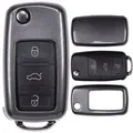 Auto Schlüssel Kunststoff Hülle ABS Plastik Schutz Cover Grau kompatibel mit VW Golf 5 6 Sharan Touran EOS Jetta Skoda Octavia Polo Beetle Passat Ca
