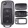Klapp Schlüssel Hülle Grau für VW Golf Sharan Touran EOS Jetta Skoda Octavia