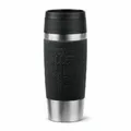 Emsa Isolierbecher Travel Mug Classic, To-Go-Becher, Edelstahl, Schwarz, 360 ml