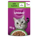 WHISKAS Nassfutter in Sauce für ausgewachsene Katzen 28 x 85g mit Lamm