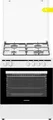 Gas Elektro Standherd 50cm 4 Kochfelder weiß Backofen Grill Umluft