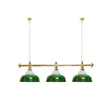 Billiard-Royal Billardlampe mit 3 Schirmen grün mit Glas Goldfarbene Halterung als Hängelampe für Billardtische