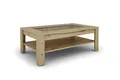 byLIVING Couchtisch Ralph/Eiche-Optik hell-braun/Sofatisch mit Glaseinlage und großzügiger Schublade in braun/Beistelltisch mit viel Stauraum/B 110, H 43, T 67 cm