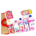 7tlg. Mix-Paket Rosa Haushalts Konvolut Weichspüler WC Duftstein + Sisal Bag