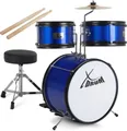 XDrum Kinderschlagzeug Junior KIDS,Komplettes Drumset, Inkl. Drumsticks & Hocker, Kesselgrößen: Bass Drum 14", Snare Drum 8", Tomtom 10" & Becken 8''