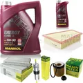MANN-FILTER Inspektionspaket MANNOL 6L Energy Combi LL 5W-30 für BMW 5er 520i