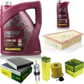 MANN-FILTER Inspektionspaket MANNOL 6L Energy Combi LL 5W-30 für BMW 5er 520i