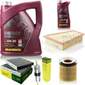 MANN-FILTER Inspektionspaket MANNOL 6L Energy Combi LL 5W-30 für BMW 5er 528i
