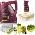 MANN-FILTER Inspektionspaket MANNOL 6L Energy Combi LL 5W-30 für BMW 5er 520i
