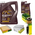 MANN-FILTER Inspektionspaket MANNOL 7L Energy Combi LL 5W-30 für BMW 5er 535i