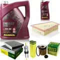 MANN-FILTER Inspektionspaket MANNOL 6L Energy Combi LL 5W-30 für BMW 5er 520i