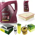 MANN-FILTER Inspektionspaket MANNOL 6L Energy Combi LL 5W-30 für BMW 5er 528i