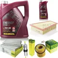 MANN-FILTER Inspektionspaket MANNOL 6L Energy Combi LL 5W-30 für BMW 5er 528i