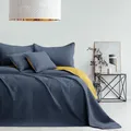 RESTILO Tagesdecke anthrazit honiggelb 260x280 Bettüberwürf zweiseitig Ultrasonic Steppung Polyester Softa