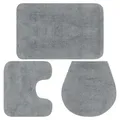 Badematten-set 3-tlg. Stoff Grau Vidaxl