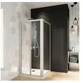 Falttür Breuer Fara 4 90 cm Klarglas Profilfarbe silber matt - Silber