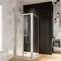 Breuer Fara 4 Dusch-Falttür für Nische Seitenwand 90 cm breit, Alu silber matt, Klarglas hell