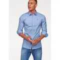 Tommy Jeans Langarmhemd Sabim Stretch Shirt Stretch Hemd, Premium, Slim Fit, mit Elasthan blau M