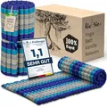 livasia Rollmatte Rollmatratze M schmal Einzelbett - 200x75x4,5cm - Gästebett Gästematratze 1 Person mit Muster, Reisebett Kofferraum Outdoor, Thaimatte Kapok Garten handgefertigt (Blau)