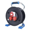 as - Schwabe Xperts Kabeltrommel leer, für ca. 25 m Kabel, Außenbereich IP44, 2 Schutzkontaktsteckdosen + 1 CEE 5-polig 400 V, Thermoschutzschalter, Made in Germany