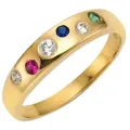 Firetti Goldring Schmuck Geschenk Gold 333 Damenring Goldring Edelstein Farbstein, mit Rubin, Saphir, Smaragd und Zirkonia (synth) blau|gelb|goldfarben|grün|rot 18