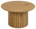AC Design Furniture Yaron Couchtisch in Wildeichenoptik, Säulenfuß mit Lamellenfront, Runder Couchtisch, Ø: 80 x H: 42 cm