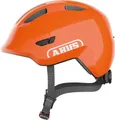 ABUS Kinderhelm Smiley 3.0 - Fahrradhelm mit tiefer Passform, kindergerechten Designs & Platz für einen Zopf - für Mädchen und Jungs - Orange Glänzend, Größe M (50-55 cm)