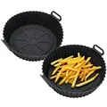 Spetebo Silikonform Airfryer Einsatz, (Set 2-tlg), für Heißluftfritteuse und Backofen bis 260 °C rund
