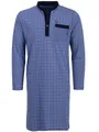Henry Terre Nachthemd Herren Langarm Punkte Brusttasche Schlafshirt Größe M-3XL, Farbe:blau, Größe:XL