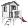 Spielhaus, Grau, Lila, Weiß, Holz, Kunststoff, Hemlocktanne, 240x189x167 cm, EN 71, CE, FSC 100%, Outdoor Spielzeug, Spielhäuser